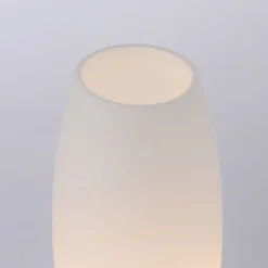 LED Tischleuchte silber Opalglas 3 Stufen Touchdimmer
