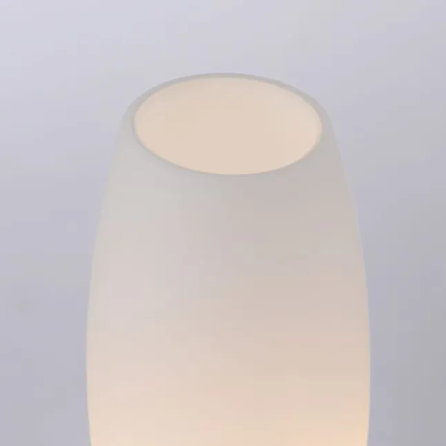 LED Tischleuchte silber Opalglas 3 Stufen Touchdimmer