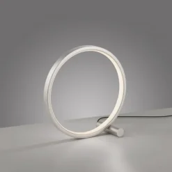 LED Tischleuchte silber ring minimalistisch Schnurschalter Beistellampe