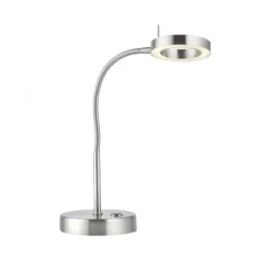 LED Tischleuchte silber verstellbar 3 Stufen Tochdimmer warmweiß Licht