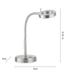 LED Tischleuchte silber verstellbar 3 Stufen Tochdimmer warmweiß Licht