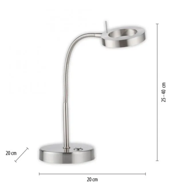 LED Tischleuchte silber verstellbar 3 Stufen Tochdimmer warmweiß Licht
