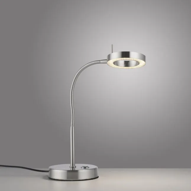 LED Tischleuchte silber verstellbar 3 Stufen Tochdimmer warmweiß Licht