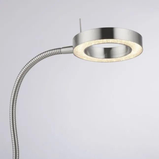LED Tischleuchte silber verstellbar 3 Stufen Tochdimmer warmweiß Licht