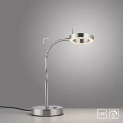 LED Tischleuchte silber verstellbar 3 Stufen Tochdimmer warmweiß Licht