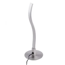 LED-Tischleuchte, stahlfarben, Wellenform, modern, inkl. Schnurschalter