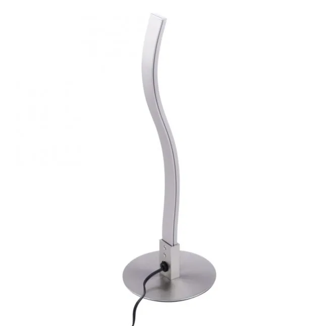 LED-Tischleuchte, stahlfarben, Wellenform, modern, inkl. Schnurschalter
