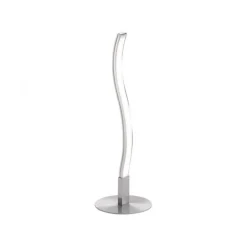 LED-Tischleuchte, stahlfarben, Wellenform, modern, inkl. Schnurschalter