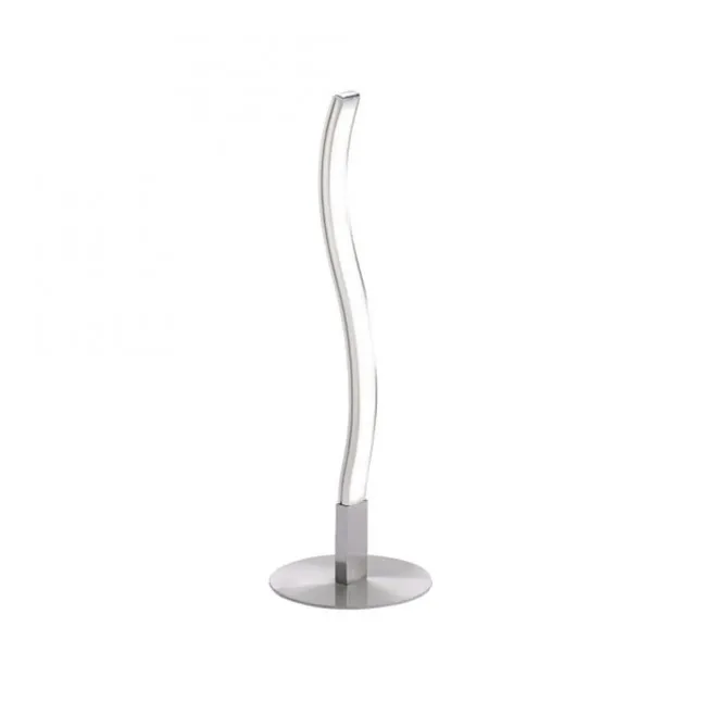 LED-Tischleuchte, stahlfarben, Wellenform, modern, inkl. Schnurschalter