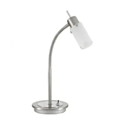 LED-Tischleuchte, stahl, inkl. Kippschalter, modern, inkl. Glasschirm