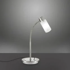 LED-Tischleuchte, stahl, inkl. Kippschalter, modern, inkl. Glasschirm