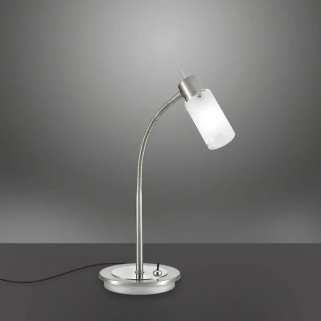 LED-Tischleuchte, stahl, inkl. Kippschalter, modern, inkl. Glasschirm