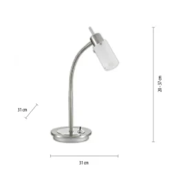 LED-Tischleuchte, stahl, inkl. Kippschalter, modern, inkl. Glasschirm