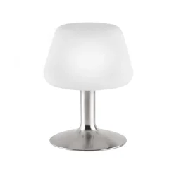 LED-Tischleuchte, Stahl, Opalglas, warmweißes Licht, dimmbar