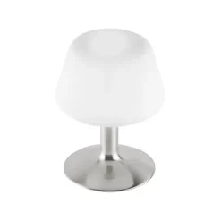 LED-Tischleuchte, Stahl, Opalglas, warmweißes Licht, dimmbar