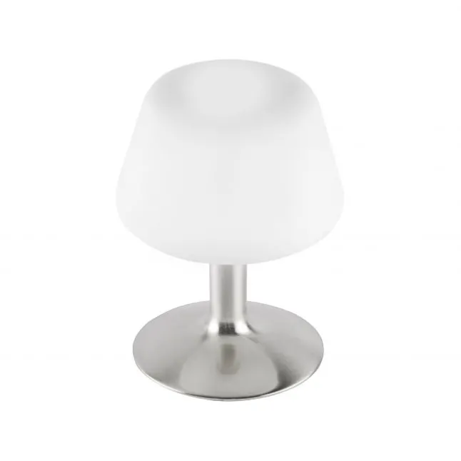 LED-Tischleuchte, Stahl, Opalglas, warmweißes Licht, dimmbar