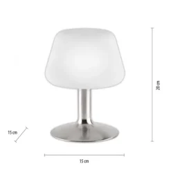 LED-Tischleuchte, Stahl, Opalglas, warmweißes Licht, dimmbar