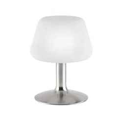 LED-Tischleuchte, Stahl, Opalglas, warmweißes Licht, dimmbar