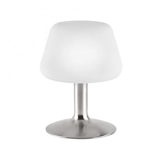 LED-Tischleuchte, Stahl, Opalglas, warmweißes Licht, dimmbar