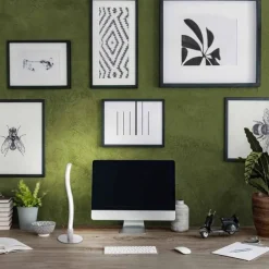 LED-Tischleuchte, stahl, Wellenform, modern, blendfrei, 30cm hoch