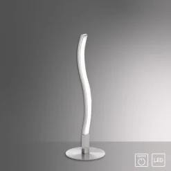 LED-Tischleuchte, stahl, Wellenform, modern, blendfrei, 30cm hoch