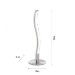 LED-Tischleuchte, stahl, Wellenform, modern, blendfrei, 30cm hoch