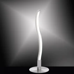 LED-Tischleuchte, stahl, Wellenform, modern, blendfrei, 30cm hoch