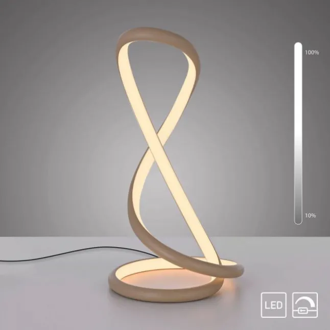 LED Tischleuchte TWIST modernes Design, sandfarben