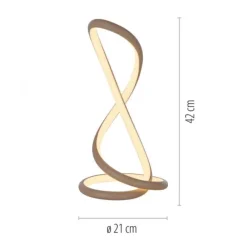 LED Tischleuchte TWIST modernes Design, sandfarben