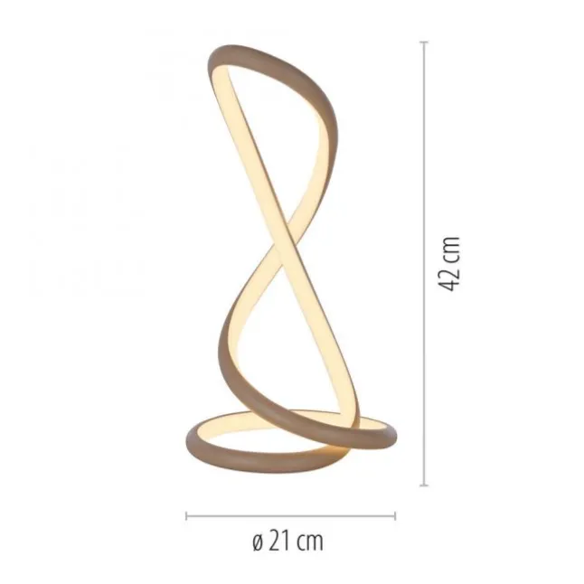 LED Tischleuchte TWIST modernes Design, sandfarben