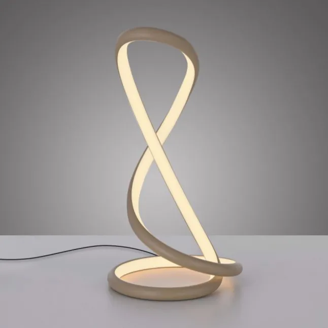 LED Tischleuchte TWIST modernes Design, sandfarben