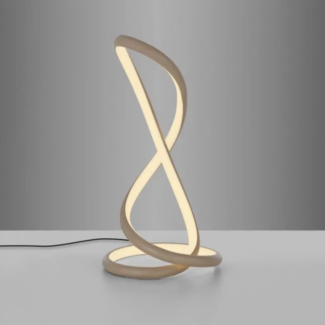 LED Tischleuchte TWIST modernes Design, sandfarben