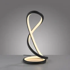 LED Tischleuchte TWIST, schwarz, Nachttischleuchte, Schnurdimmer