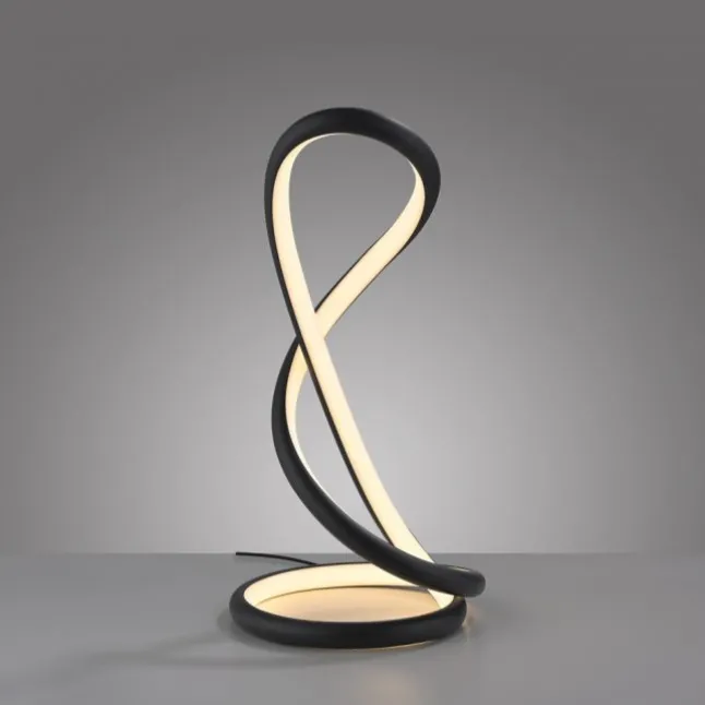 LED Tischleuchte TWIST, schwarz, Nachttischleuchte, Schnurdimmer