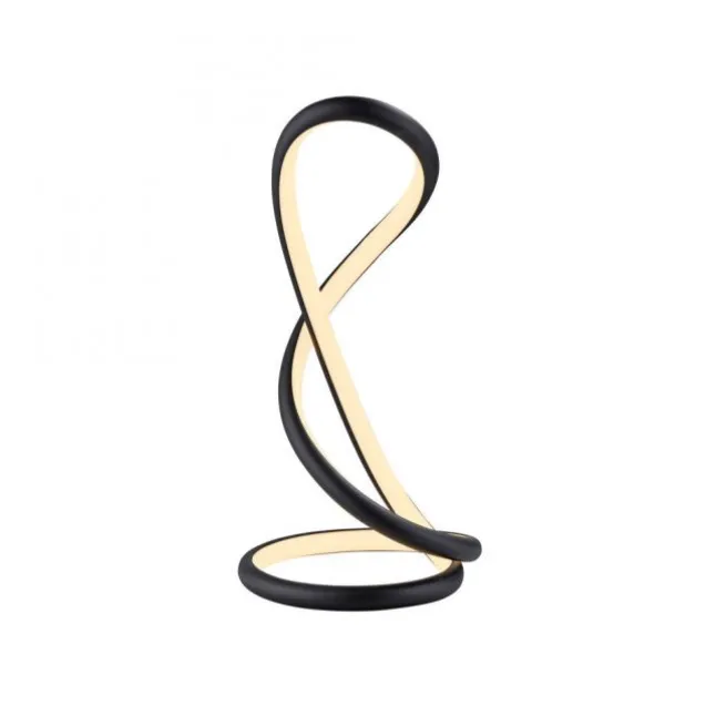 LED Tischleuchte TWIST, schwarz, Nachttischleuchte, Schnurdimmer