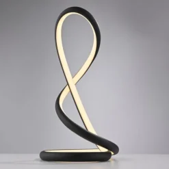 LED Tischleuchte TWIST, schwarz, Nachttischleuchte, Schnurdimmer