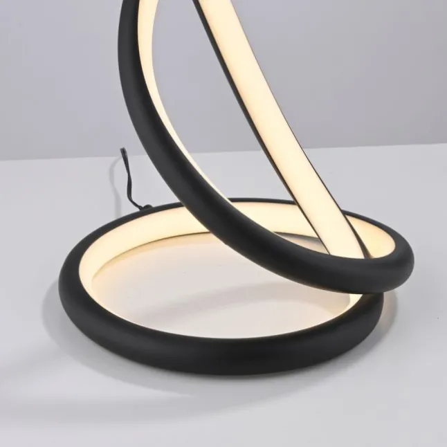 LED Tischleuchte TWIST, schwarz, Nachttischleuchte, Schnurdimmer