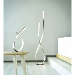 LED-Tischleuchte, 2 verdrehte Leuchtarme, inkl. Schnurdimmer, modern