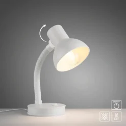 LED Tischleuchte weiß Beistellampe mit Schalter Schreibtisch Nachttisch