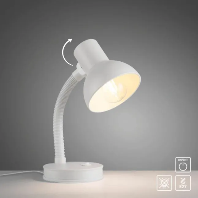 LED Tischleuchte weiß Beistellampe mit Schalter Schreibtisch Nachttisch