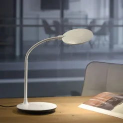 LED-Tischleuchte, weiß, Dimmbar, CCT, inkl. Ladestation für Smartphone