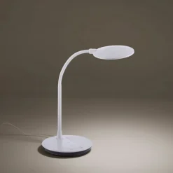 LED-Tischleuchte, weiß, Dimmbar, CCT, inkl. Ladestation für Smartphone