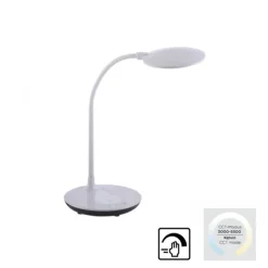 LED-Tischleuchte, weiß, Dimmbar, CCT, inkl. Ladestation für Smartphone