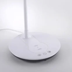 LED-Tischleuchte, weiß, Dimmbar, CCT, inkl. Ladestation für Smartphone