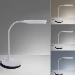 LED-Tischleuchte, weiß, Flexarm, Lichtfarbsteuerung, dimmbar