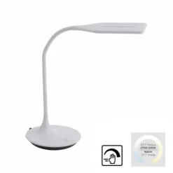 LED-Tischleuchte, weiß, Flexarm, Lichtfarbsteuerung, dimmbar
