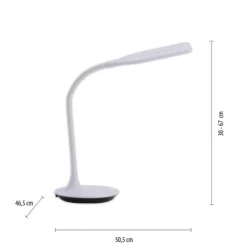 LED-Tischleuchte, weiß, Flexarm, Lichtfarbsteuerung, dimmbar