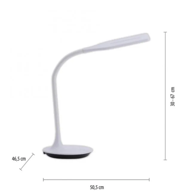 LED-Tischleuchte, weiß, Flexarm, Lichtfarbsteuerung, dimmbar
