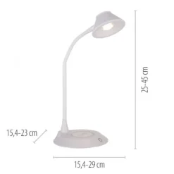 LED Tischleuchte weiß Handy Ladefunktion Touchdimmer flexibel drehbar