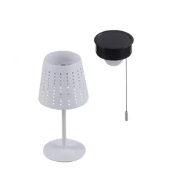 LED Tischleuchte, weiss, dimmbar, solarbetrieben, modern, kabellos